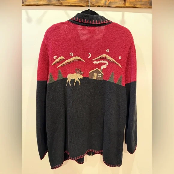 VTG CJ BANKS Holidays Embroidered Cardigan - Picture 3 of 3